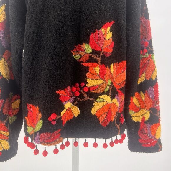 Design Options By Philip And Jane Gordon Fall Leaf Cardigan Sweater Medium Warm - Picture 6 of 13